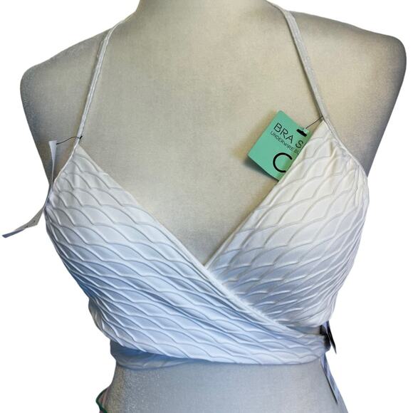 Sundazed Simone Underwire White Halter Wrap Swimsuit Top 32C New with tags - Picture 3 of 7
